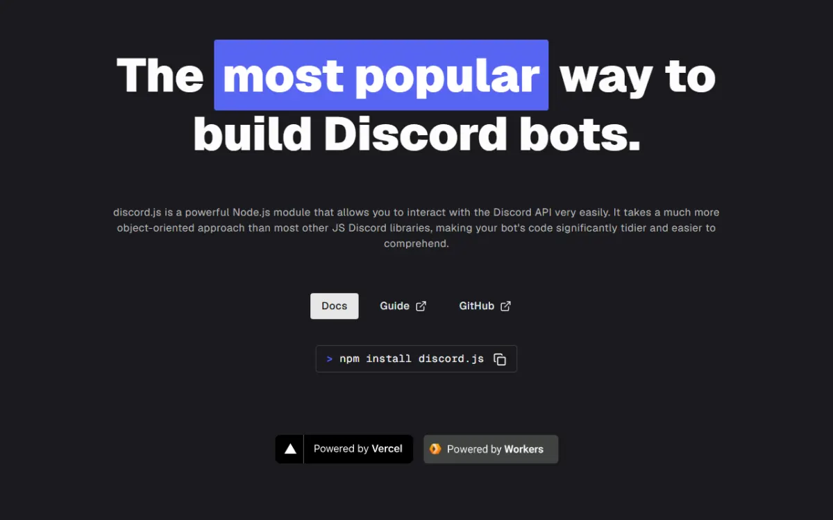 discord.js の公式サイト