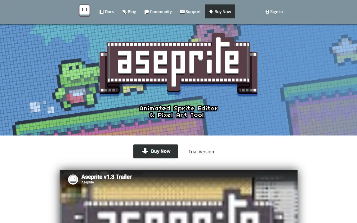 Aseprite の公式サイト