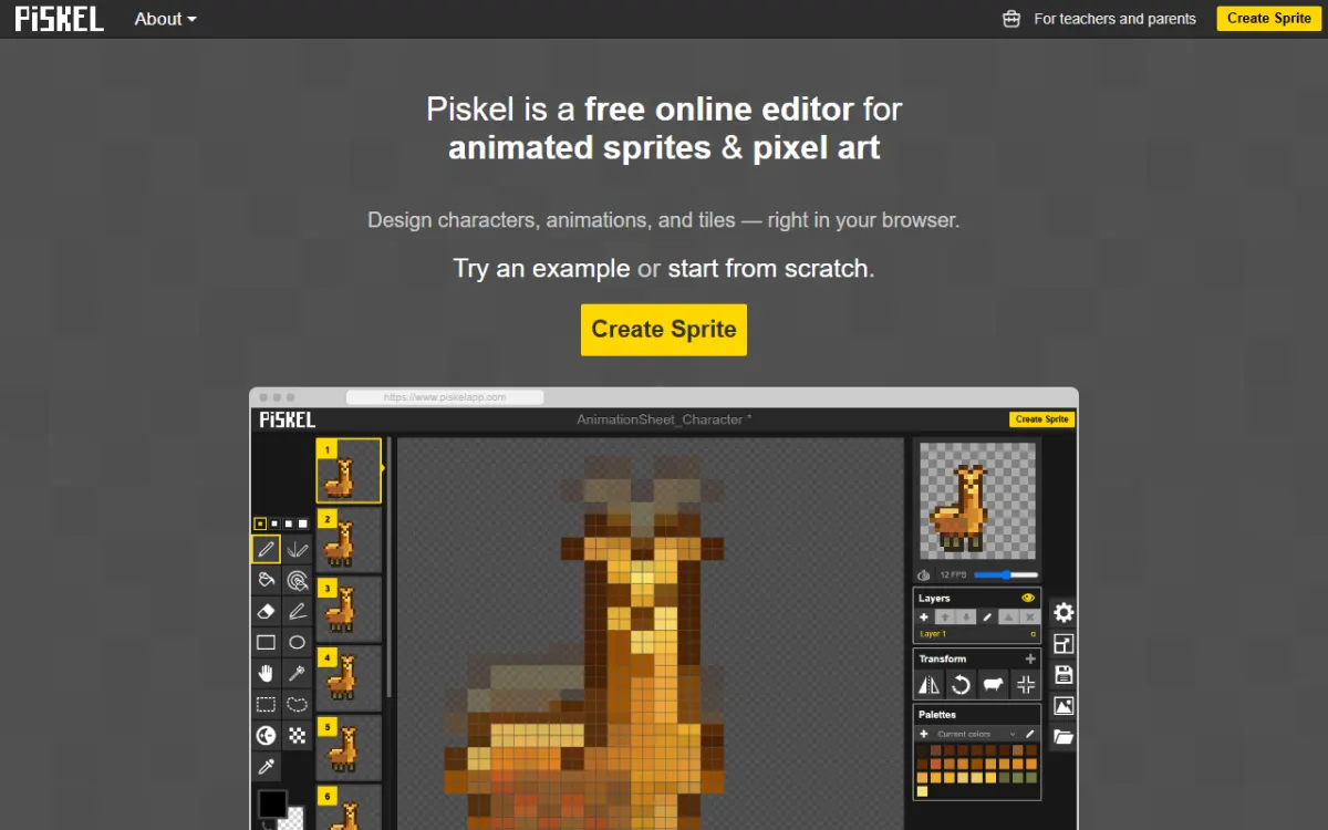 Piskel の公式サイト